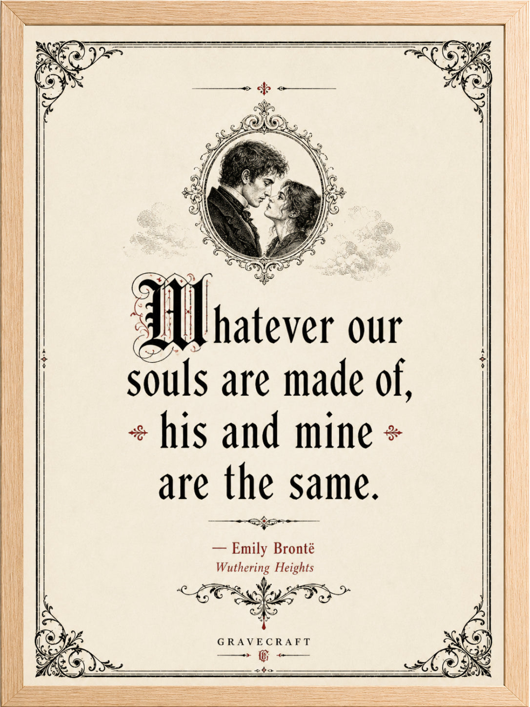 Framed Dracula gothic art print on a white background