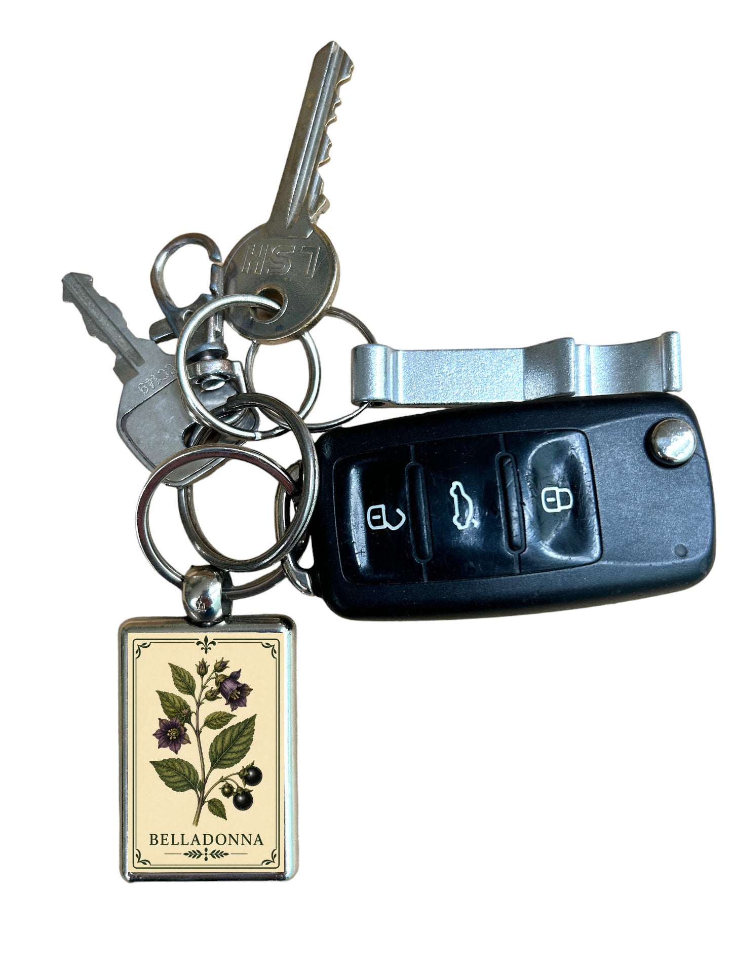 Belladonna Gothic Botanical Metal Keyring