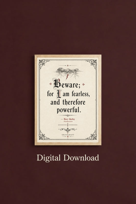 Framed quote print on a dark red background with 'Digital Download' text.