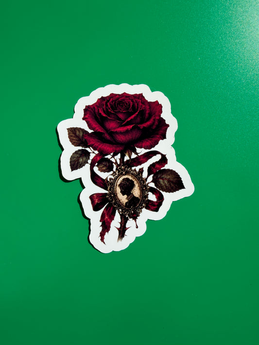 Carmilla Gothic Vampire Rose Vinyl Sticker