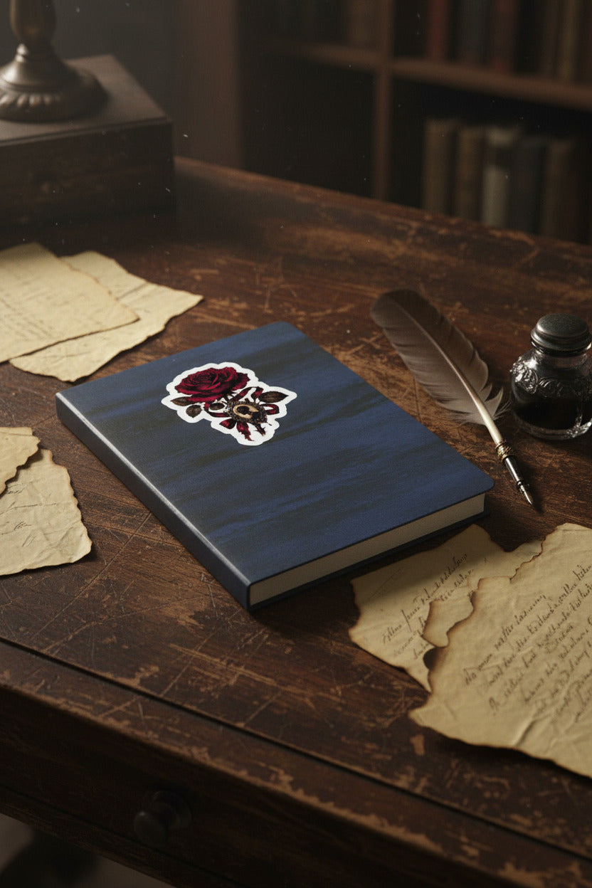 Carmilla Gothic Vampire Rose Vinyl Sticker