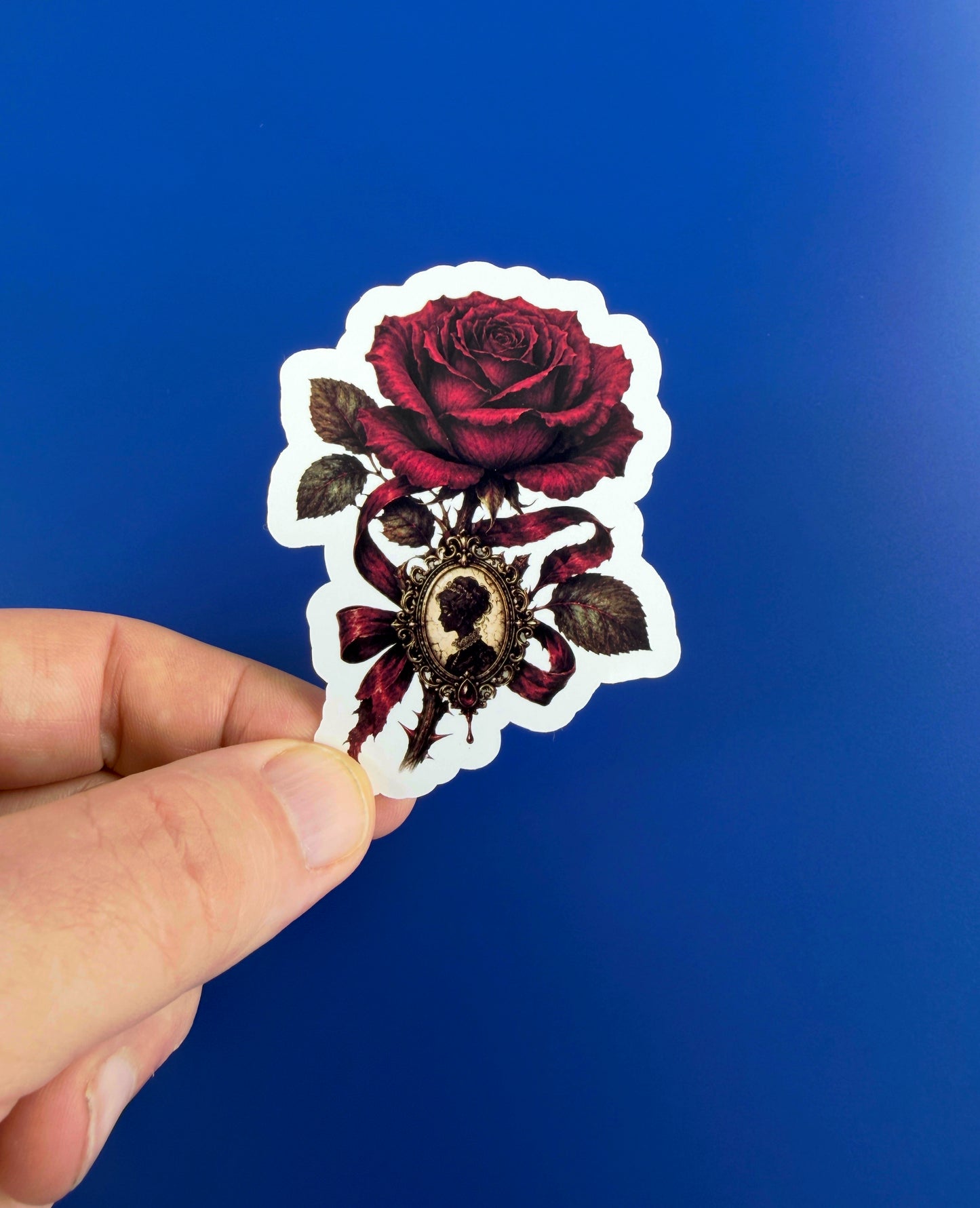 Carmilla Gothic Vampire Rose Vinyl Sticker