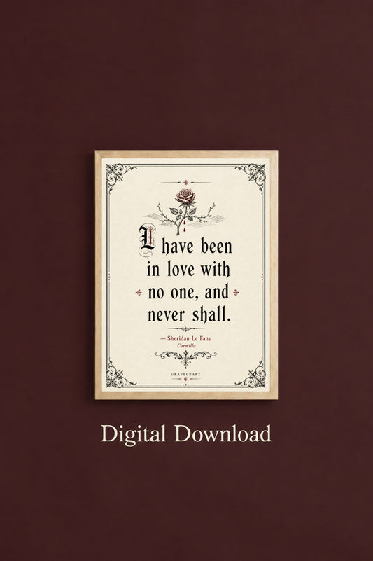 Sheridan Le Fanu Carmilla Quote Printable A4 Art Print