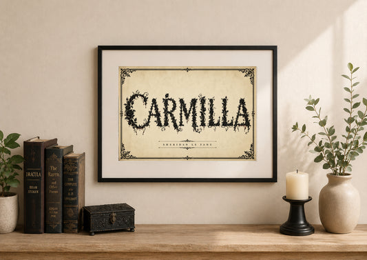 Carmilla Vampire Art Print by Sheridan Le Fanu displayed as wall art