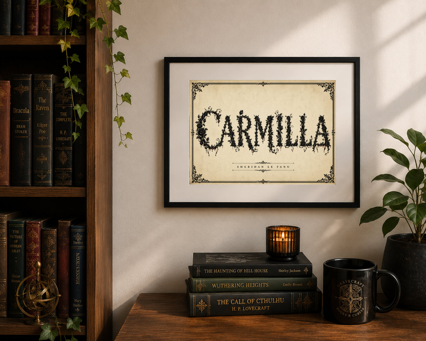 Carmilla Vampire Art Print by Sheridan Le Fanu displayed as wall art