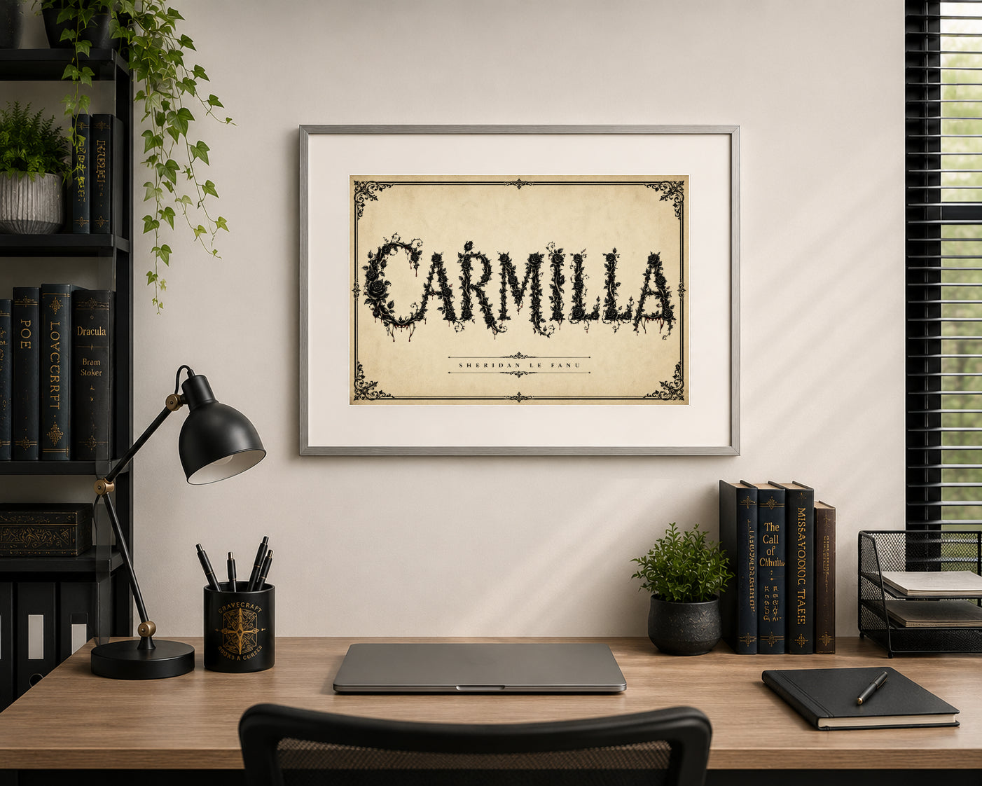 Carmilla Vampire Art Print by Sheridan Le Fanu displayed as wall art