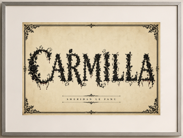 Carmilla Vampire Art Print by Sheridan Le Fanu displayed as wall art