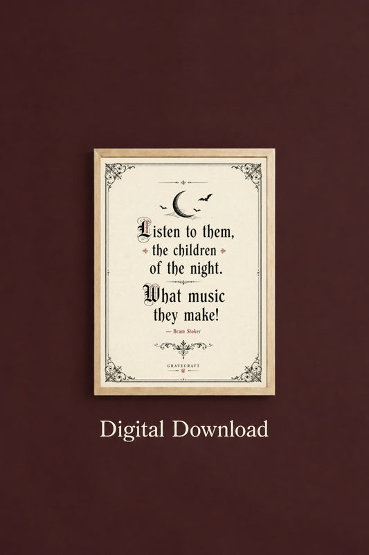 Framed quote on a dark red background with 'Digital Download' text at the bottom.