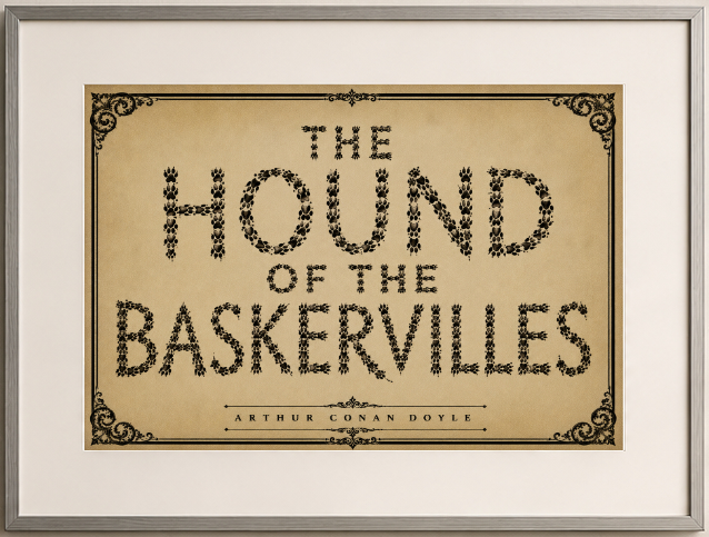 The Hound of the Baskervilles by Arthur Conan Doyle Art Print displayed as wall art