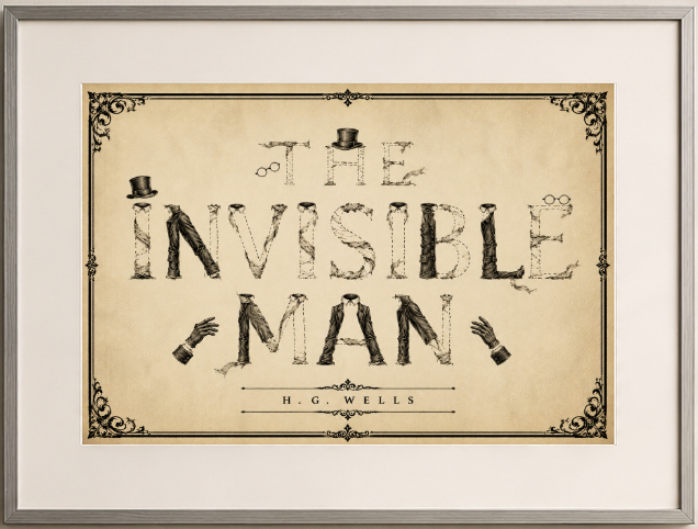 The Invisible Man by H. G. Wells Art Print displayed as wall art