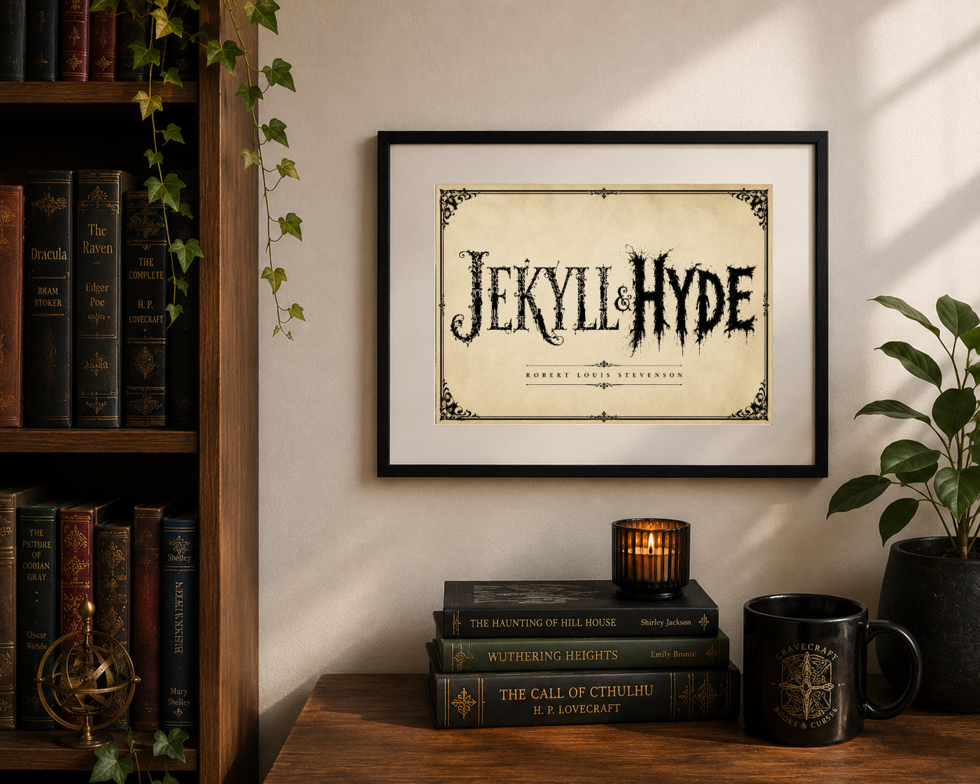 Jekyll and Hyde by Robert Louis Stevenson Art Print displayed as wall art