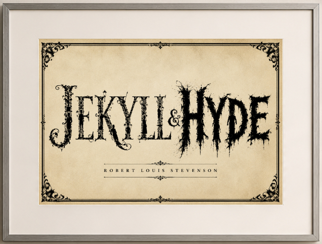 Jekyll and Hyde by Robert Louis Stevenson Art Print displayed as wall art