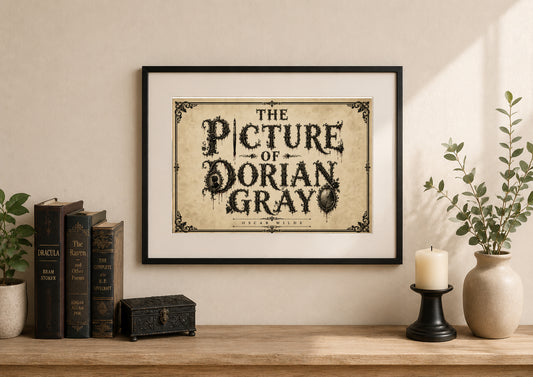 The Picture of Dorian Gray by Oscar Wilde Art Print displayed as wall art