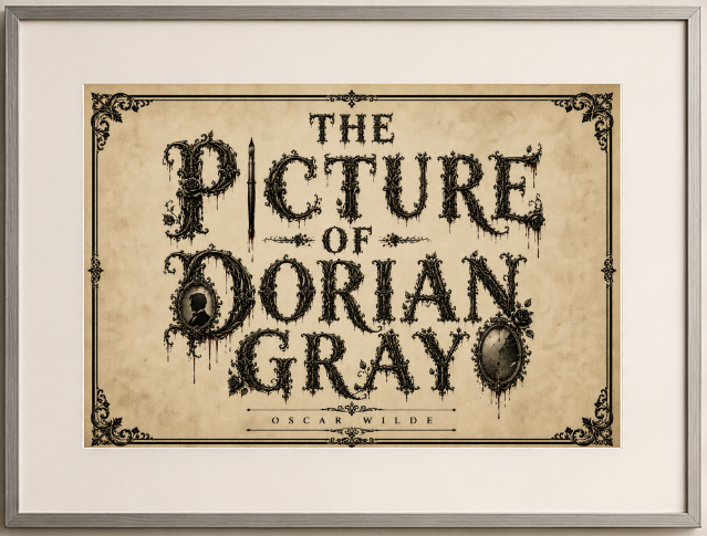 The Picture of Dorian Gray by Oscar Wilde Art Print displayed as wall art