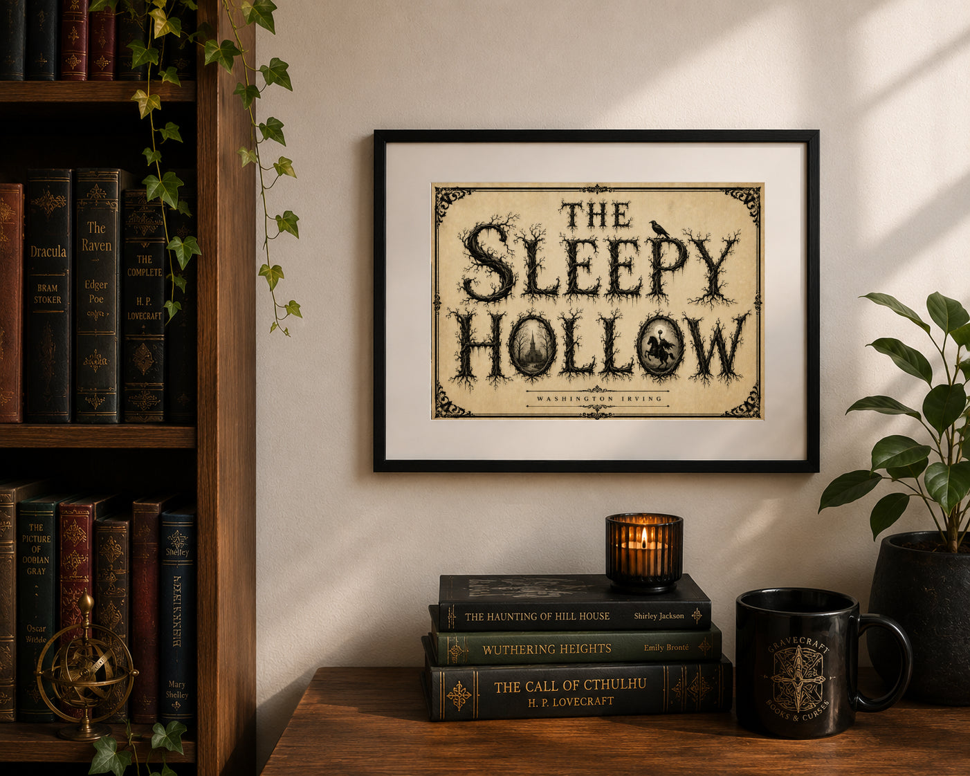 The Legend of Sleepy Hollow by Washington Irving Art Print displayed as wall art