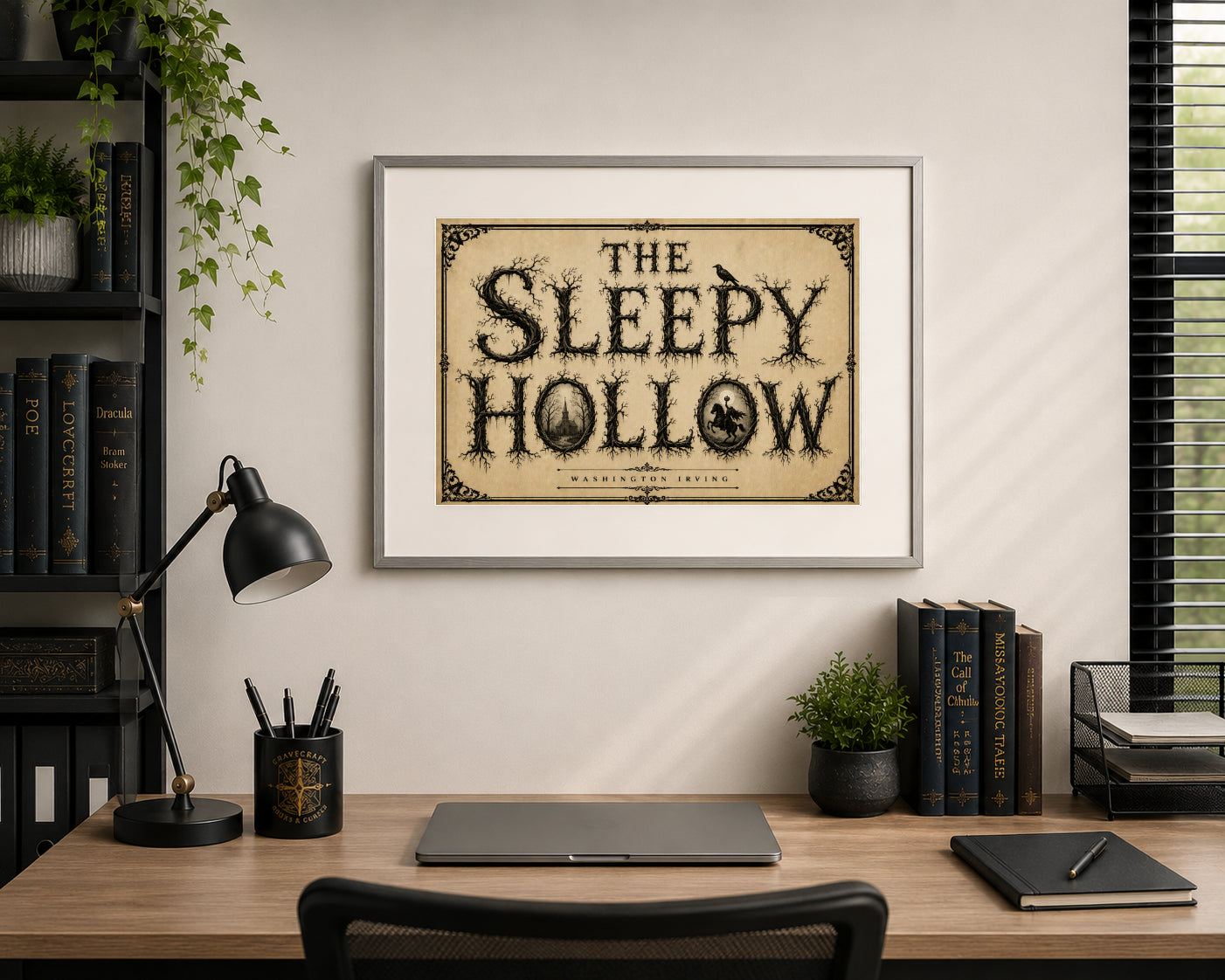 The Legend of Sleepy Hollow by Washington Irving Art Print displayed as wall art