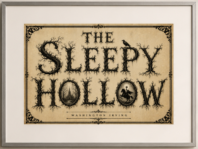 The Legend of Sleepy Hollow by Washington Irving Art Print displayed as wall art
