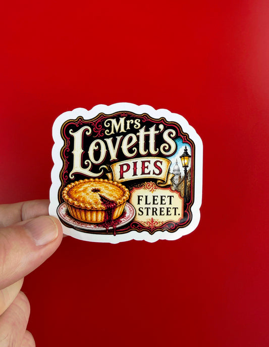 Mrs Lovett’s Pies Sweeney Todd Gothic Vinyl Sticker