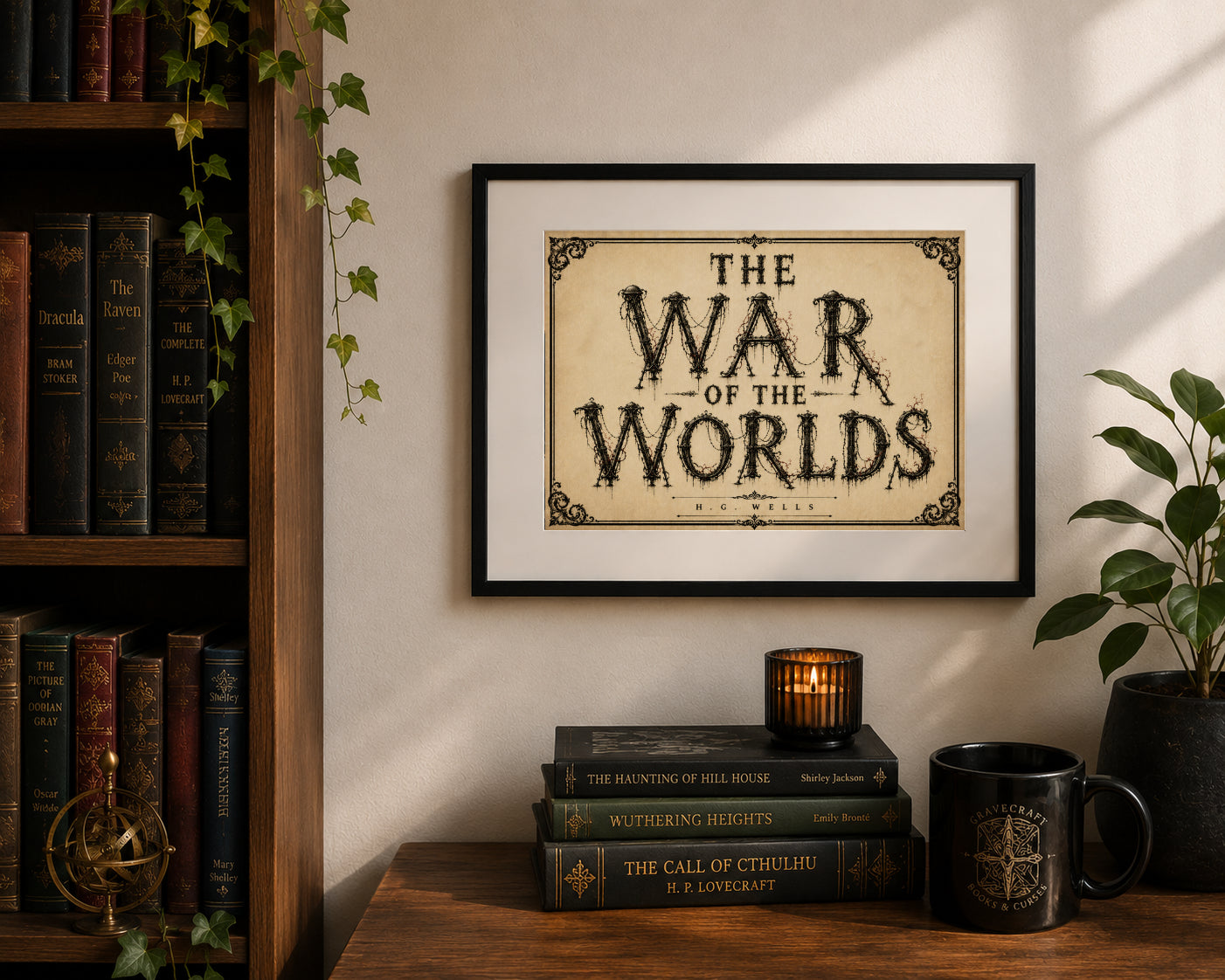 The War of the Worlds Barbed Wire by H. G. Wells Art Print displayed as wall art