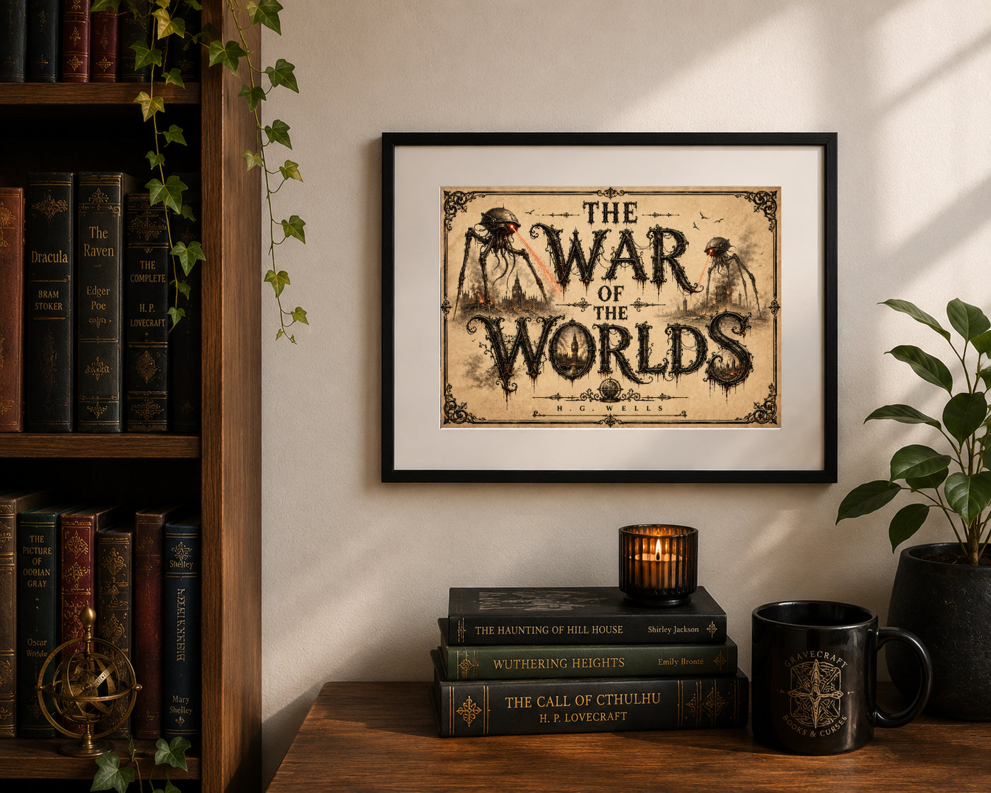 The War of the Worlds Tripods by H. G. Wells Art Print displayed as wall art