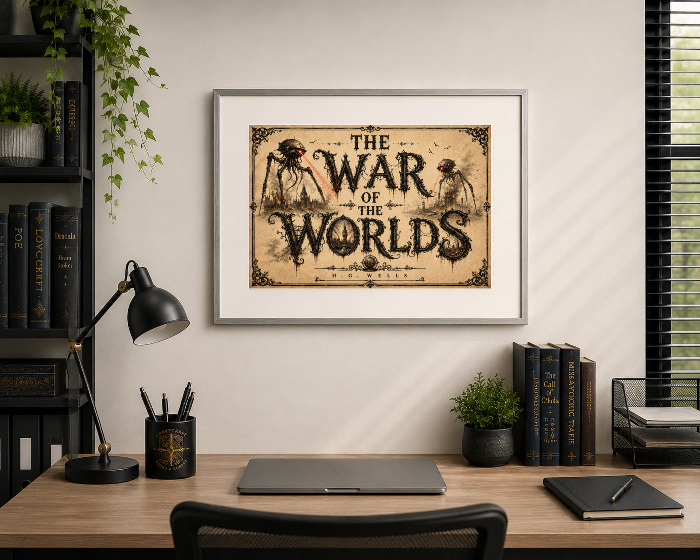 The War of the Worlds Tripods by H. G. Wells Art Print displayed as wall art