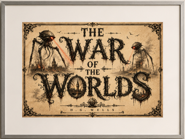 The War of the Worlds Tripods by H. G. Wells Art Print displayed as wall art